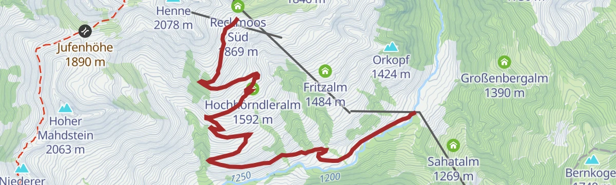 Route map: Hochhörndler Hütte 2020